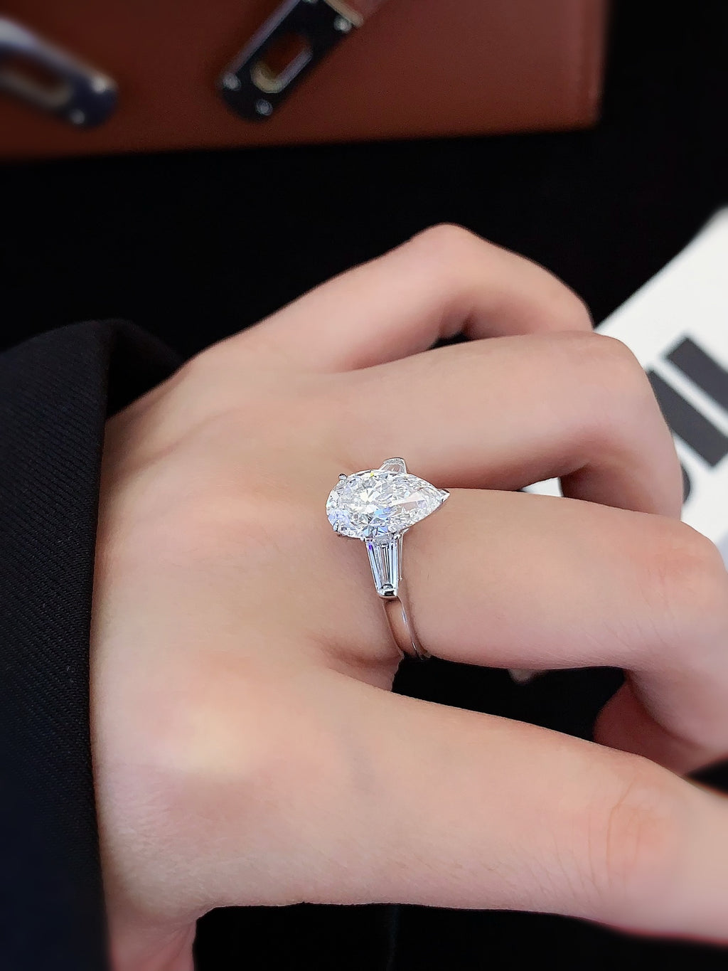 Laboratory-Grown Diamond Pear-Cut Solitaire Ring in 18K Gold