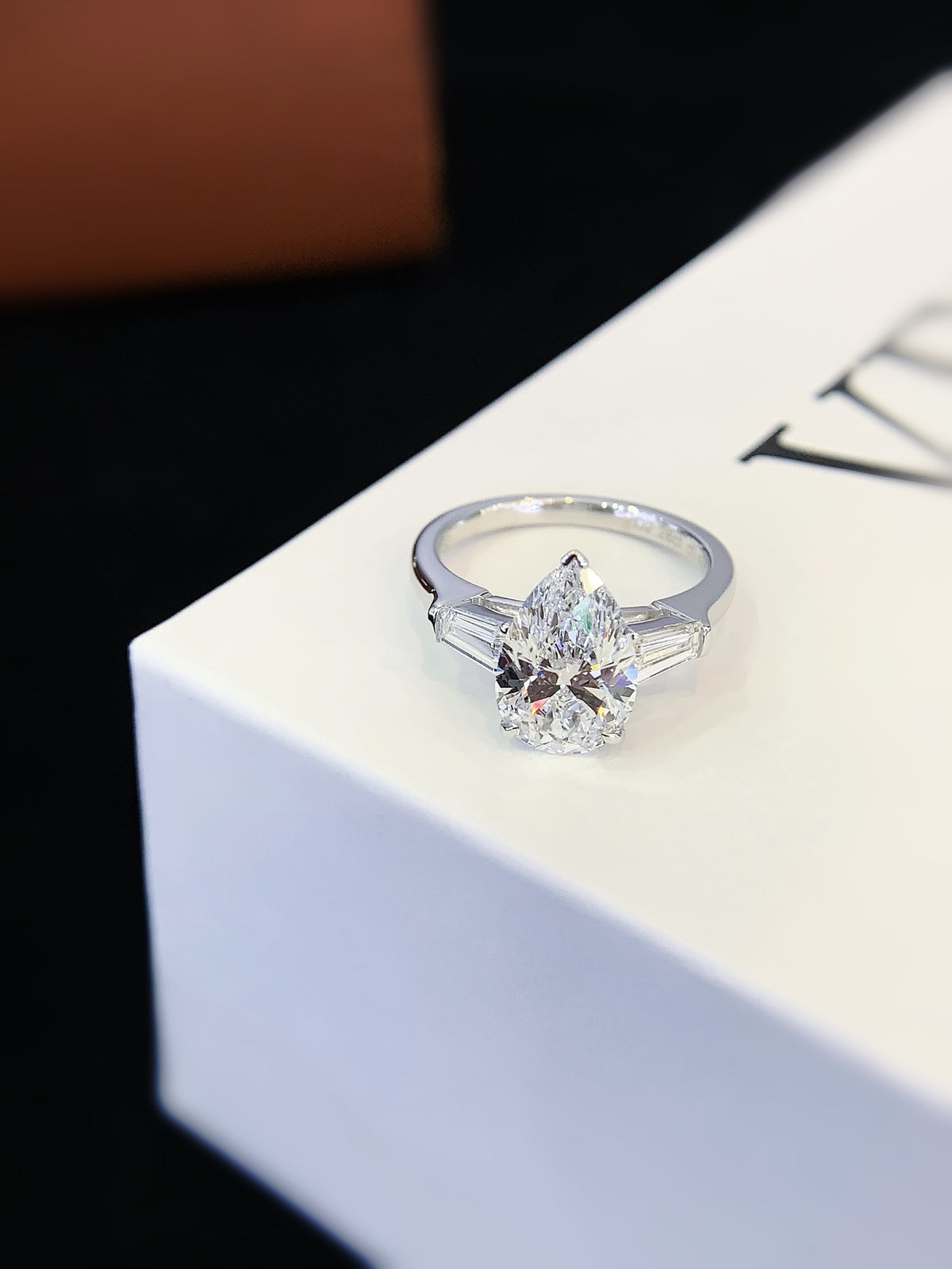 Laboratory-Grown Diamond Pear-Cut Solitaire Ring in 18K Gold