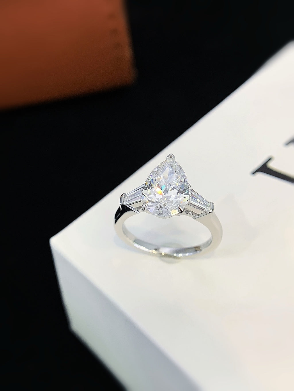 Laboratory-Grown Diamond Pear-Cut Solitaire Ring in 18K Gold