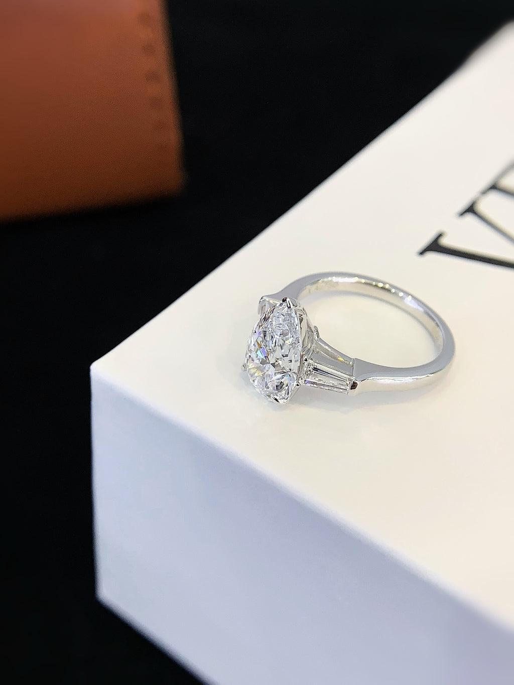 Laboratory-Grown Diamond Pear-Cut Solitaire Ring in 18K Gold